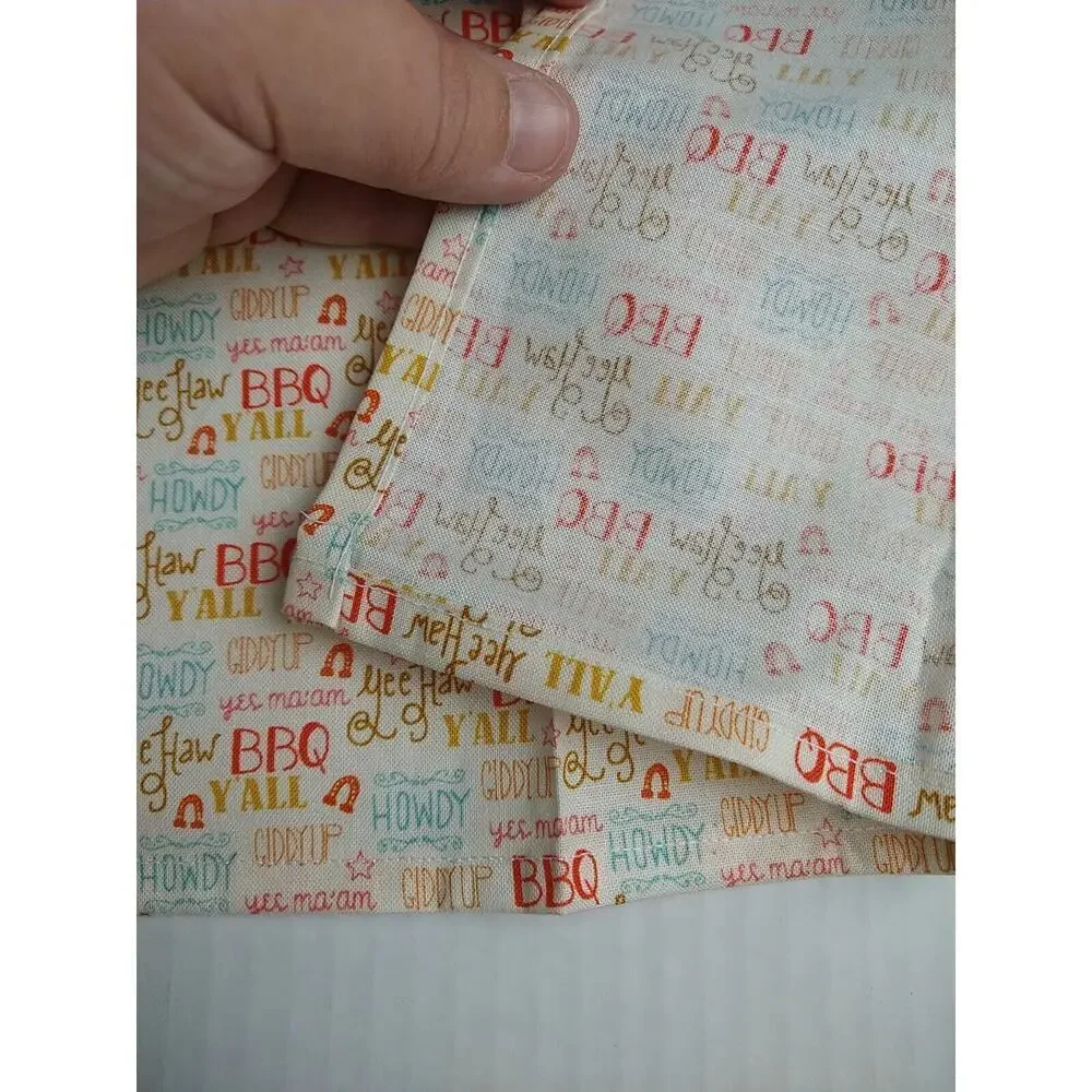BBQ Howdy Fun New 100 Cotton Handmade Napkins Set Of 4